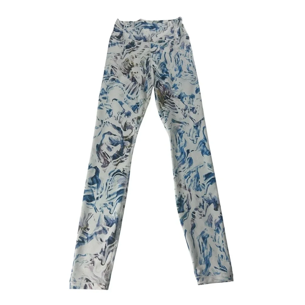 Calia Womens XS 7/8 Leggings Moss‎ Print Multi High Rise Pockets WAX14202PRT NWT